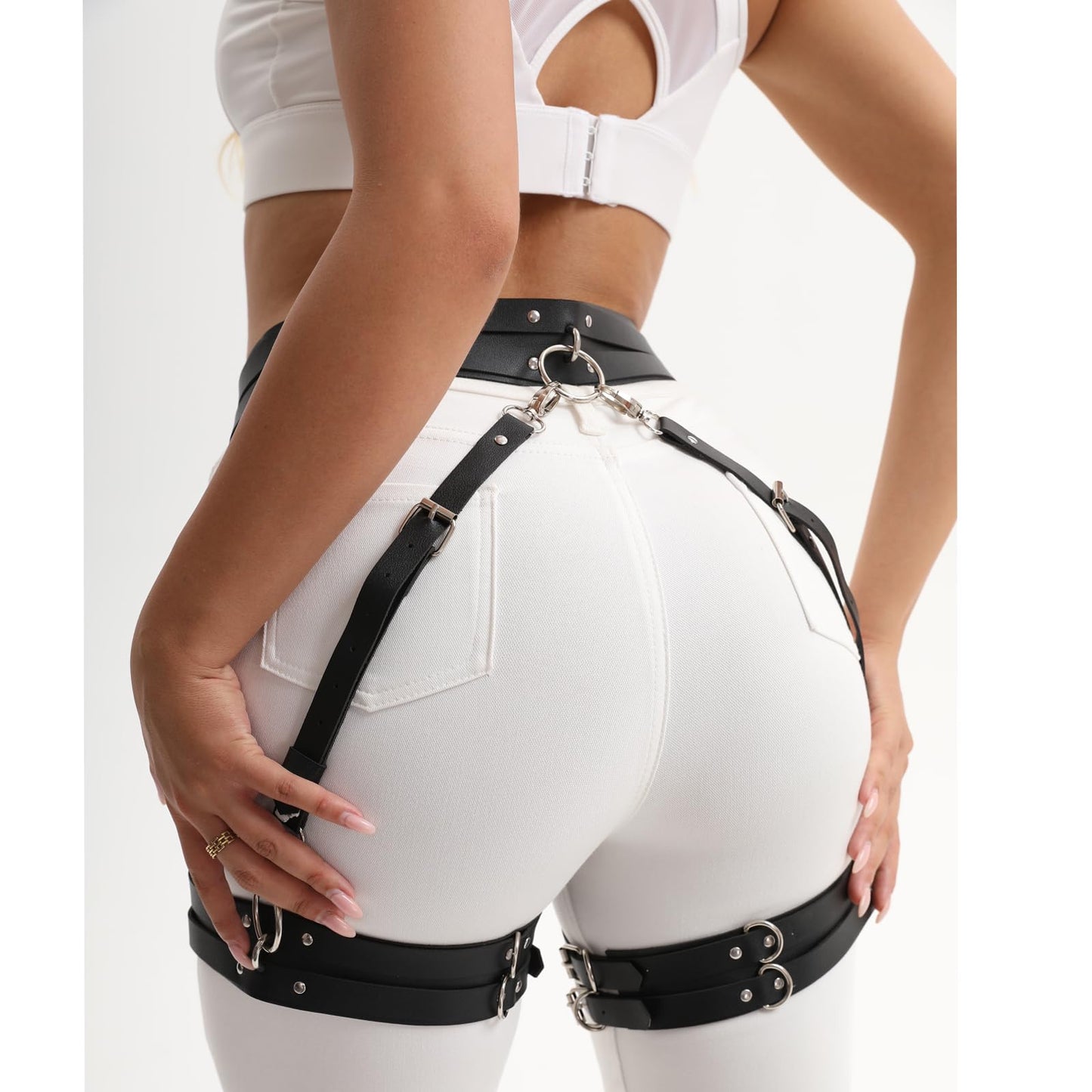 Women's garter belt Leather Thigh harness Punk Leg Belts lingerie Bar Carnival Party Cosplay outfits Accessories