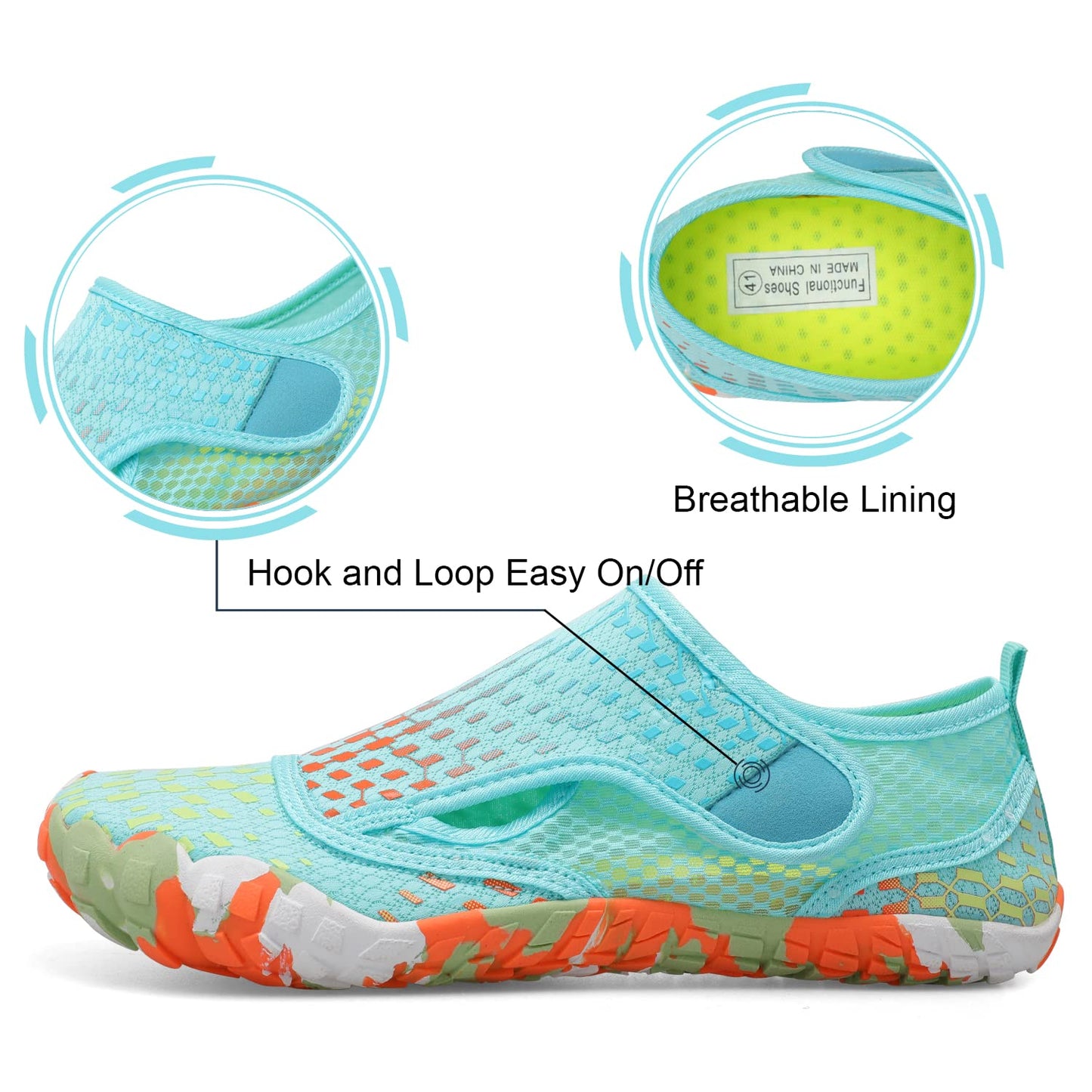 Womens and Mens Water Shoes Thicken Soles Breathable Swim Shoes Cozy Barefoot Athletic Aqua Socks for Beach Pool Diving Hiking Outdoor Water Sports 8.5 Women/7.5 Men