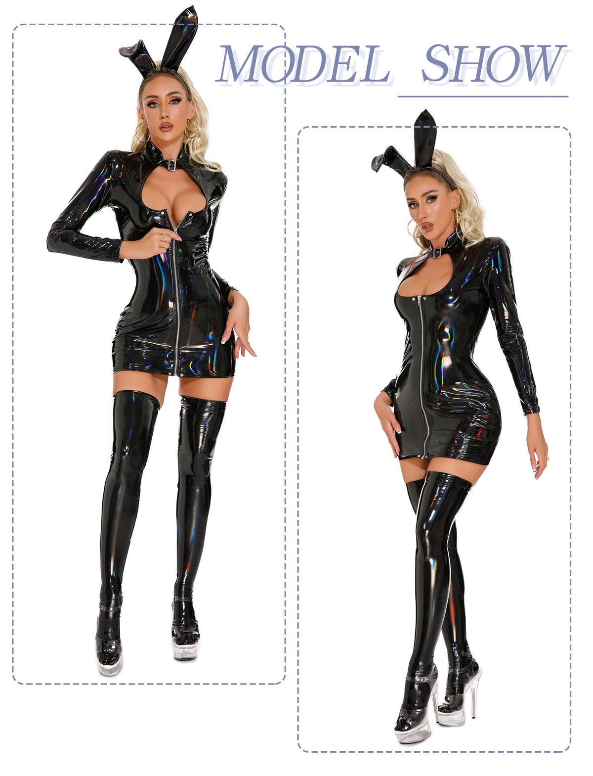 dominatrix women black mini dress leather dresses leather dress lingerie M