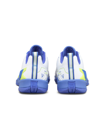 WILSON Rush Pro 4.5 Men's Tennis Shoes, White/Amparo Blue/Safety Yellow, 11