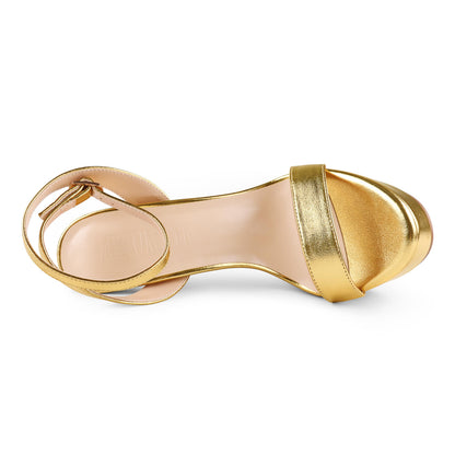 Women's Platform Heels Sky High Heel Sandals Party Bridal Evening Shoes Gold Matte US10