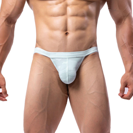 Summer Code Mens Bikini Briefs Low Rise Bulge Pouch Underwear Soft Lightweight Micro Mesh Underpants, Grey, Small