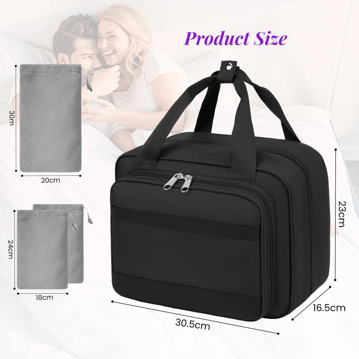 Lockable Discreet Storage Bag for Adult, Private Toy Organizer