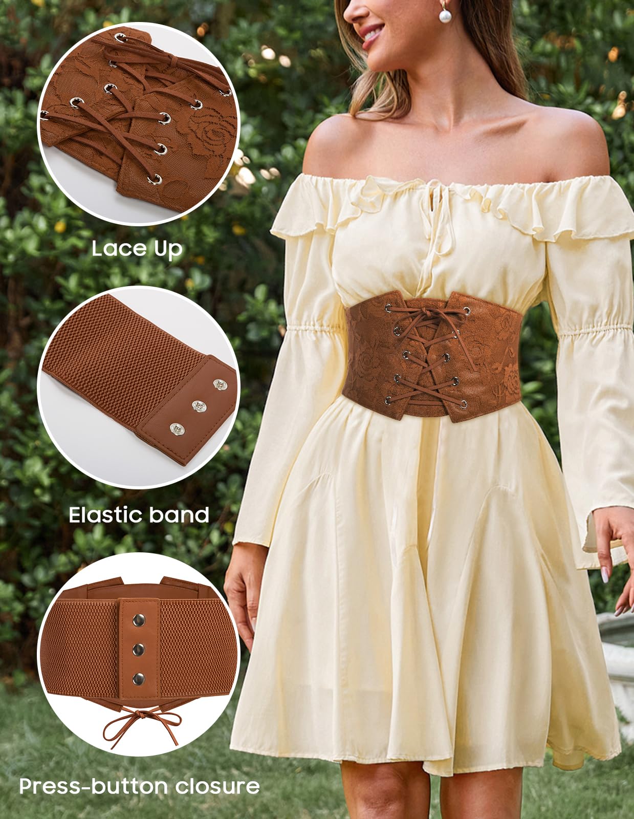 Scarlet Darkness Renaissance Pirate Corset Belt Lace Up Waist Cincher Belts