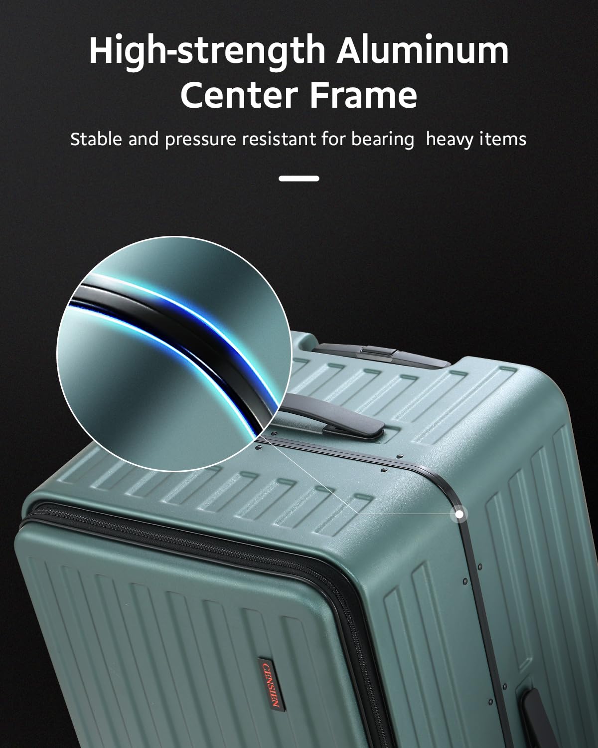 CENSIEN Luggage Sets 2 Pieces, 20 Inch Carry On Luggage and 29 Inch Checked Luggage with Spinner Wheels, Lightweight ABS+PC Hardshell Trunk Suitcases with Aluminum Frame, Top Opening (Green, 20/29)