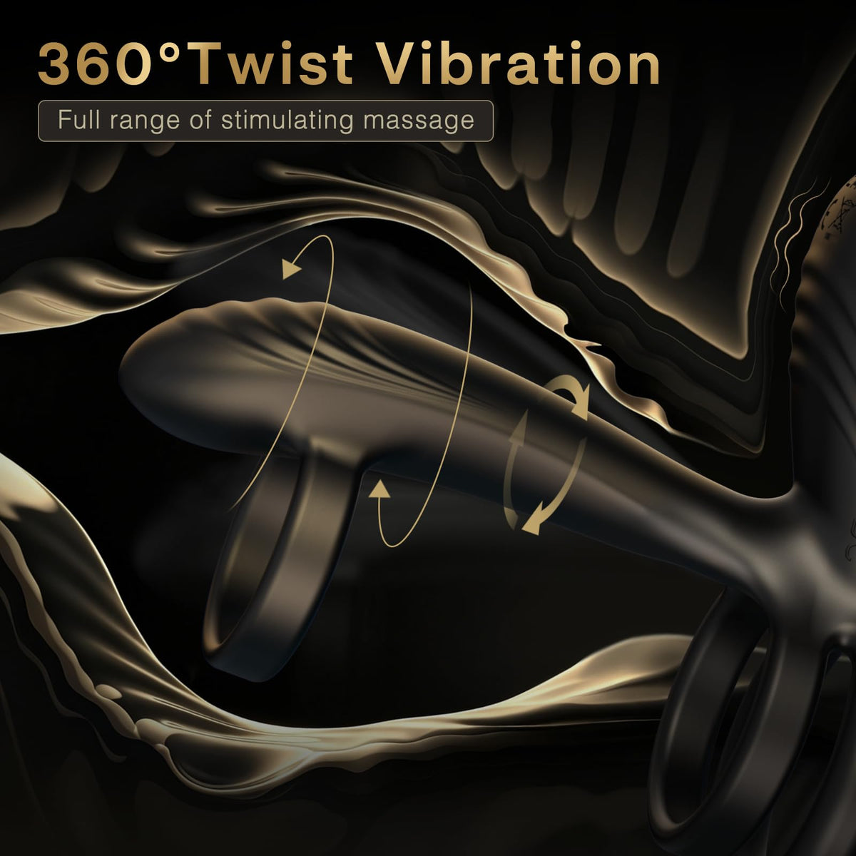 Vibrating Cock Ring with 360° Twisting G-Spot Stimulator – 2026 New Penis Sleeve Extender with 10 Vibration Modes, Penis Ring Couples Sex Toy for Clitoral & Testicle Stimulation, Adult Couple Vibrator