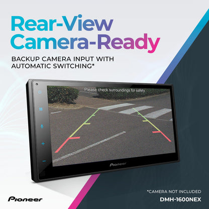 Pioneer DMH-1600NEX 6.8" Double-Din Digital Multimedia Receiver - Built in Bluetooth, Wired Apple CarPlay and Android Auto, Touchscreen, Rear Camera Input