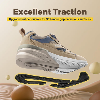 FitVille Wide Walking Shoes for Men Extra Wide Width Sneakers with Arch Support for Flat Feet Heel Pain Relief Plantar Fasciitis - Rebound NEO V1