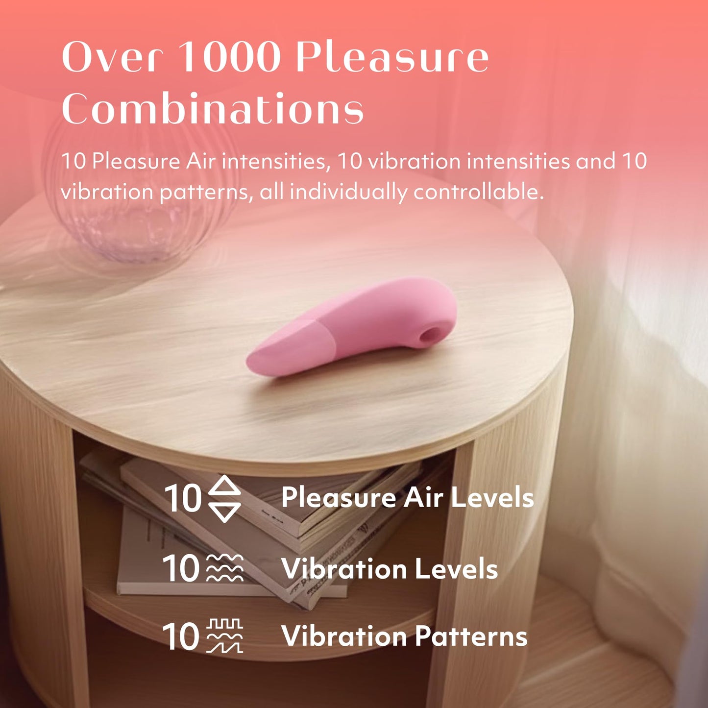 Womanizer Enhance 2 in 1 Air Massage Adult Toys & Clitoris Vibrator for Women | Clit Sucker Personal Massagers | Clitoral Stimulator Vibration Sex Toys | Couples Sexual Pleasure Tools | Light Pink