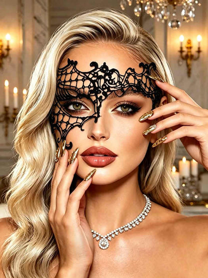Masquerade Lace Mask Women Black Lace Masks Costume Party Proms Face Mask Halloween Eye Mask