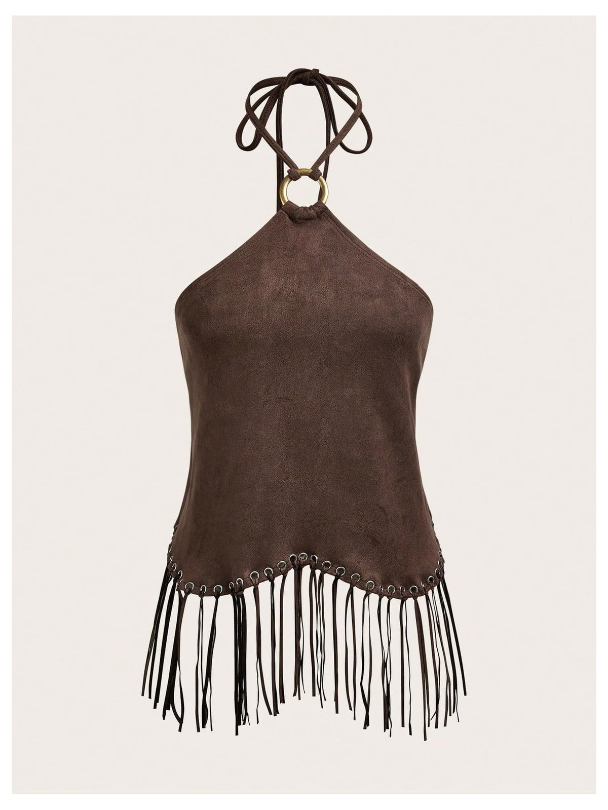 Women's Western Fringe Halter Tops Going Out Country Concert Outfit
