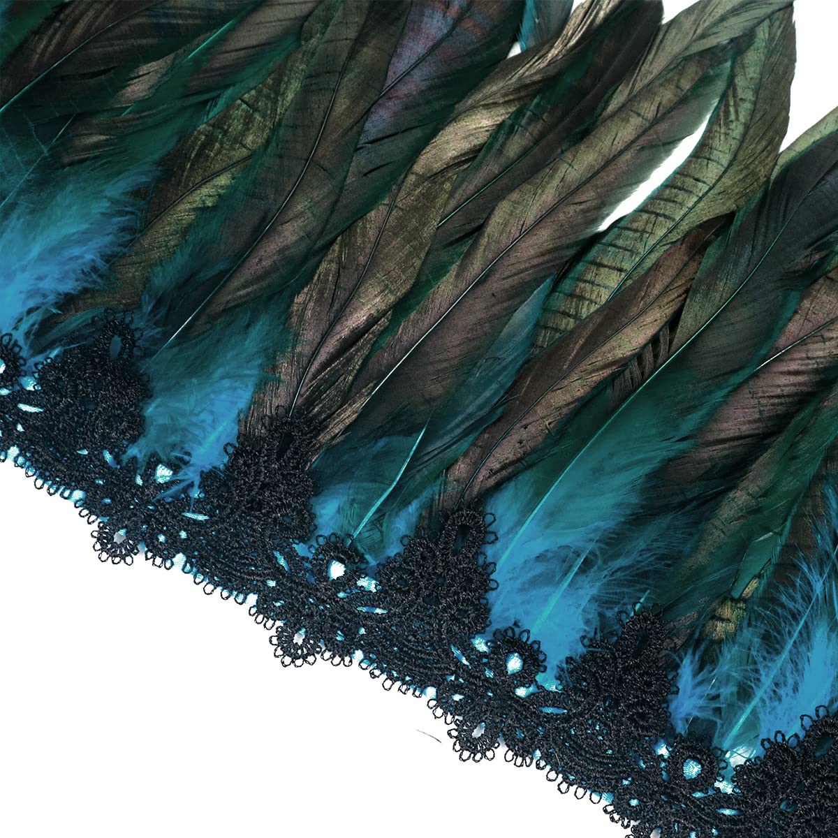 Women's Feather Collar Cape Shawl Gothic Witch Raven Peacock Costume, Blue