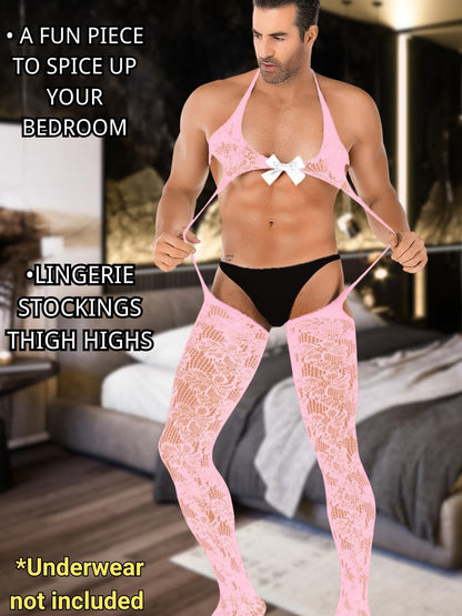 Pink Sissy Bodysuit - Nylon Stockings for Men