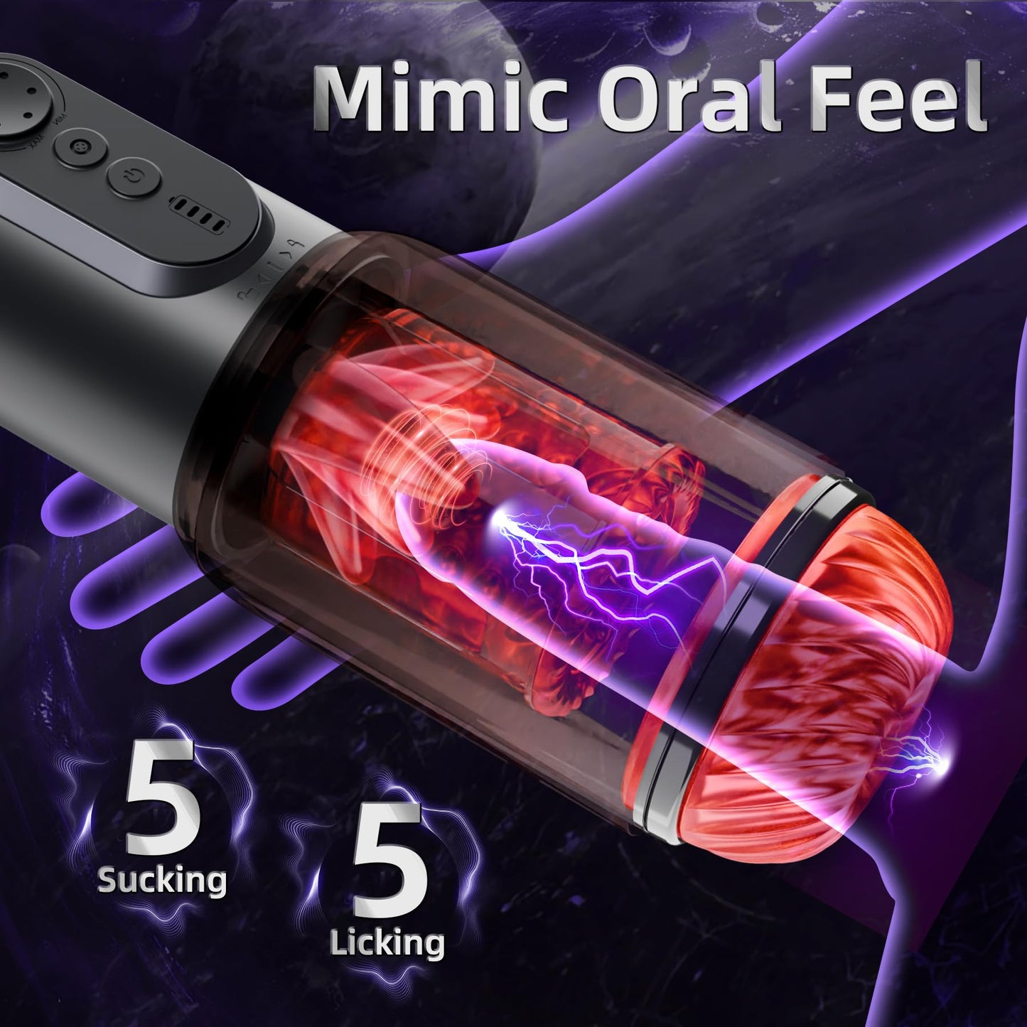 Male Masturbator Sex Toys for Men – CHARMIY APP Control Pocket Pussy Stroker with 5 Thrusting Rotating Licking & Sucking Modes, Waterproof Interactive Toy Penis Pump with CVT Speed & Power Display