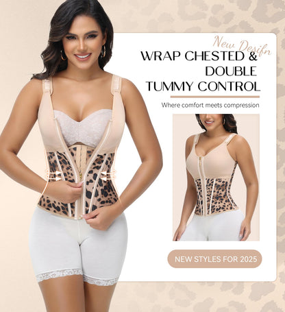 SHAPSHE Waist Trainer Corset for Women Tummy Control Sport Workout Body Shaper Vest for Postpartum Gym Zipper and Hooks Khaki M