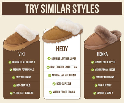 Project Cloud 100% Genuine Leather Shearling Slippers Women