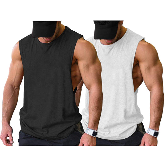 COOFANDY Mens 2 Pack Tanktops Workout Muscle Shirt Training Fitness Sleeveless T