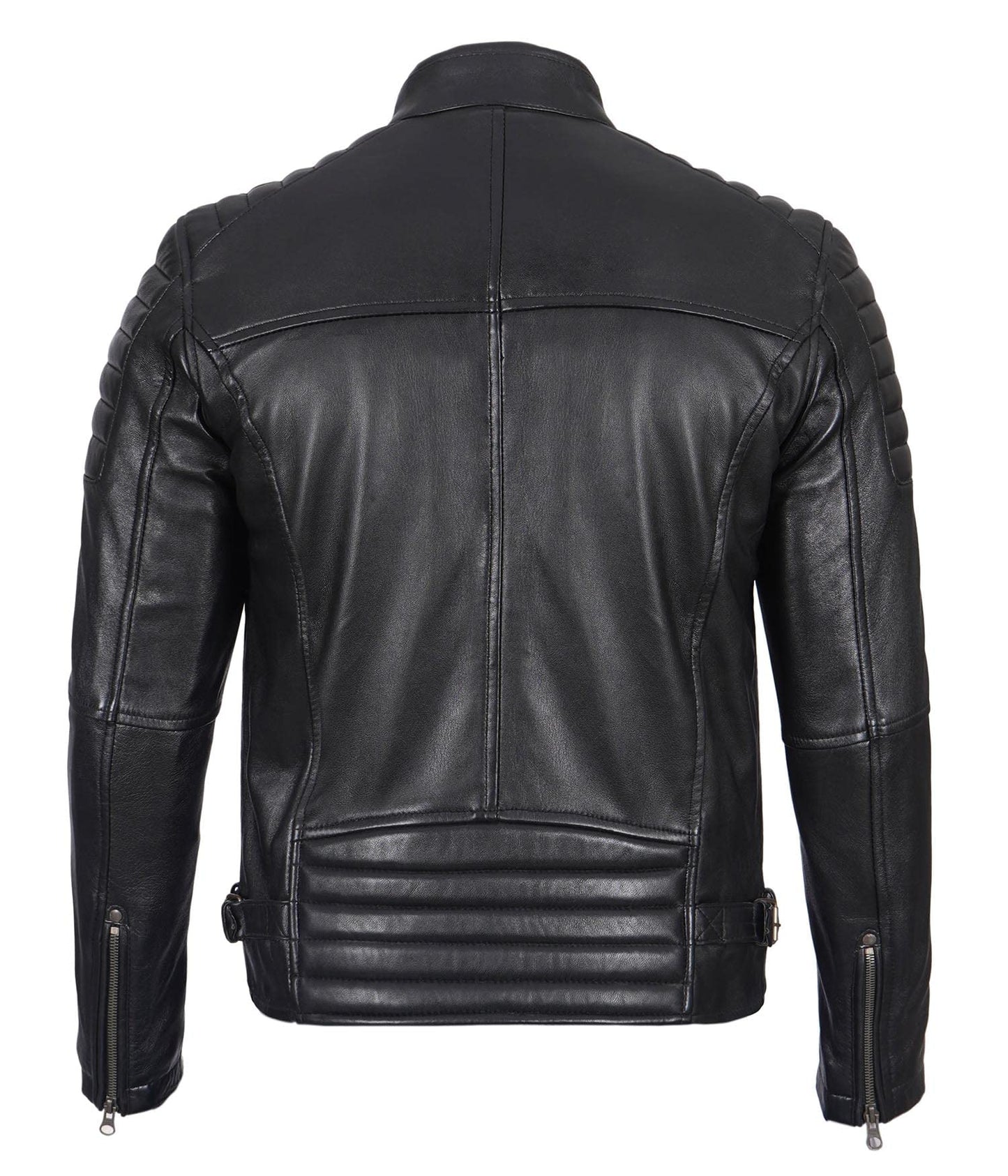 Experience Timeless Style and Unmatched Craftsmanship with the Real Leather Cafe Racer Jacket for Men | [1114363] Felix Black, M