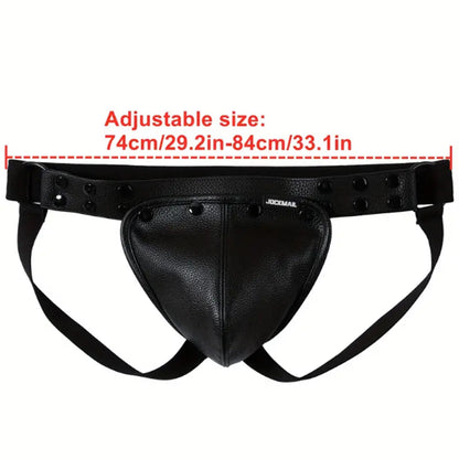 JOCKMAIL Men's Jockstrap Underwear Breathable Jock Strap Adjustable Underwears with Removeable Pouch Men Jock Strap (US, Alpha, One Size, Regular, Regular, Black)