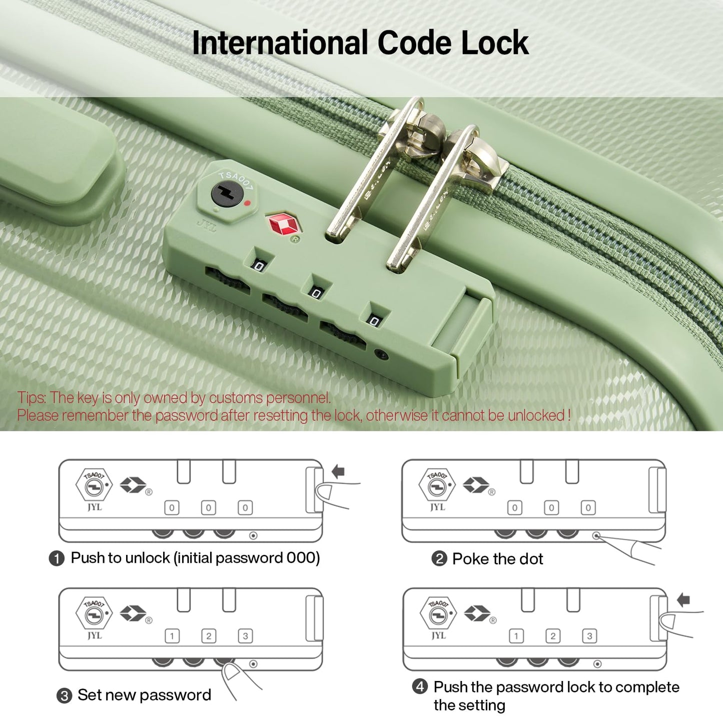 Hanke Hardshell Luggage Sets 3 Piece Extra Large Suitcases with Lock,28 Inch Luggage with Spinner Wheels, PC Travel Suitcase for Women Men 20 24 29Inch,Bamboo Green