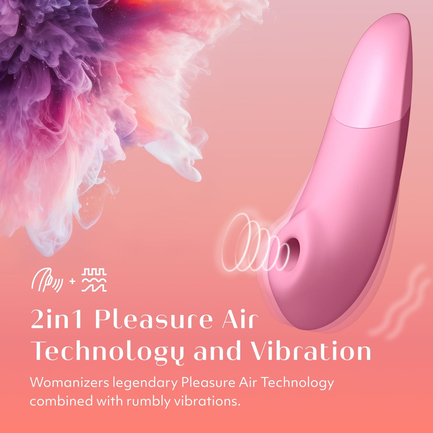 Womanizer Enhance 2 in 1 Air Massage Adult Toys & Clitoris Vibrator for Women | Clit Sucker Personal Massagers | Clitoral Stimulator Vibration Sex Toys | Couples Sexual Pleasure Tools | Light Pink