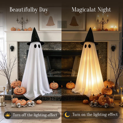 2Pack Halloween Ghost Decorations Outdoor/Indoor with Remote Lights