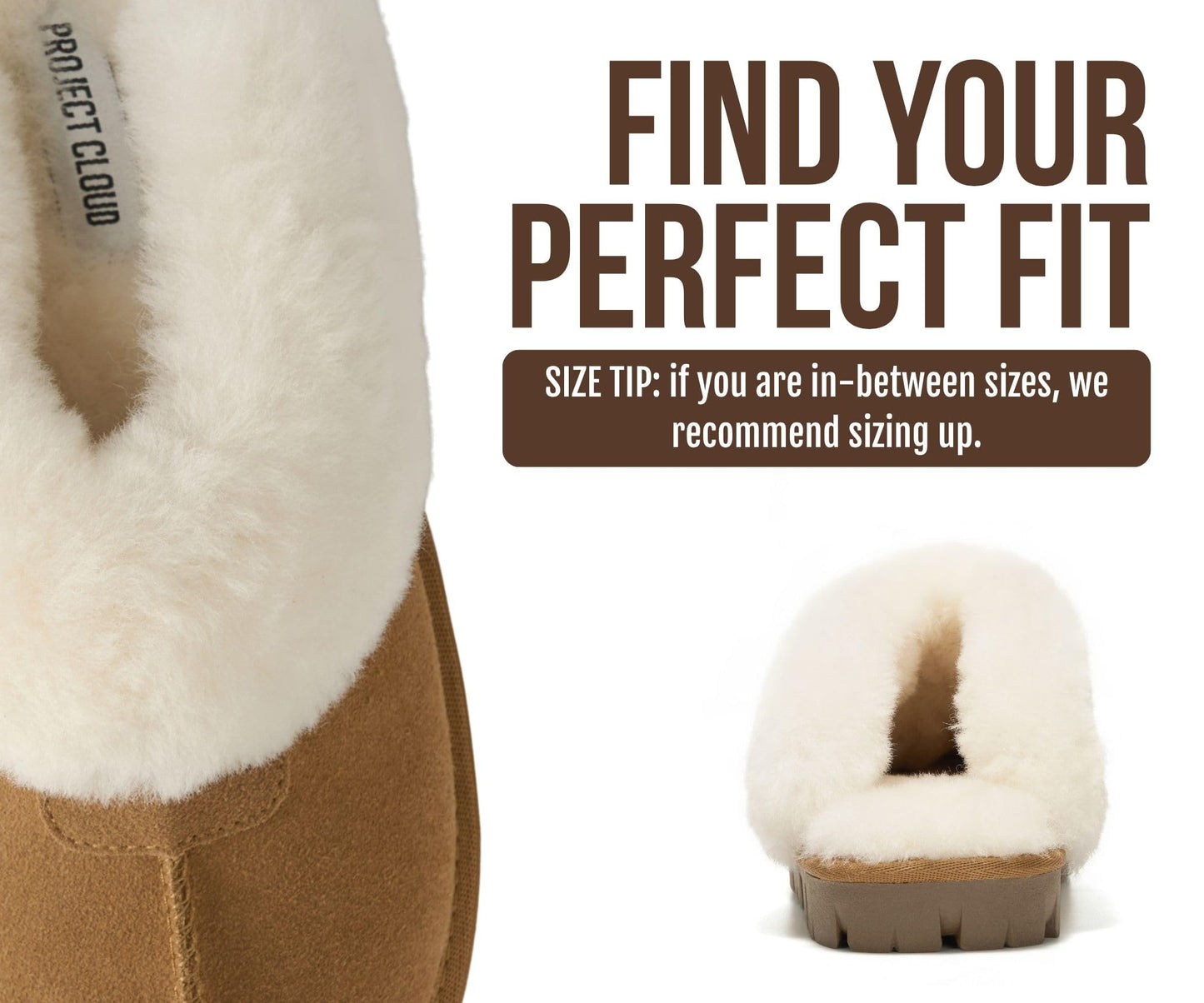 Project Cloud 100% Genuine Leather Shearling Slippers Women