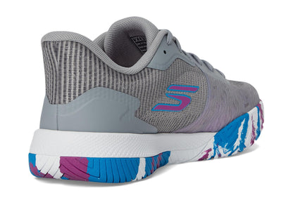 Skechers Women's Low-Top Sneakers, Grey Synthetic Textile Trim, 8.5