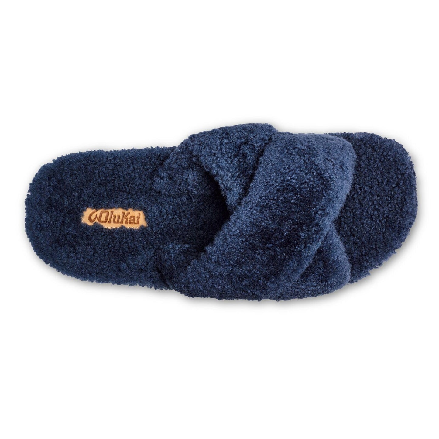 OLUKAI Hila Heu Women's Slipper, Women's Slip-On Shoes, Genuine Shearling, Wet Grip Soles for Inside & Outside Wear, Cute & Ultra-Soft Comfort Fit, Moonlit Ocean/Moonlit Ocean, 8