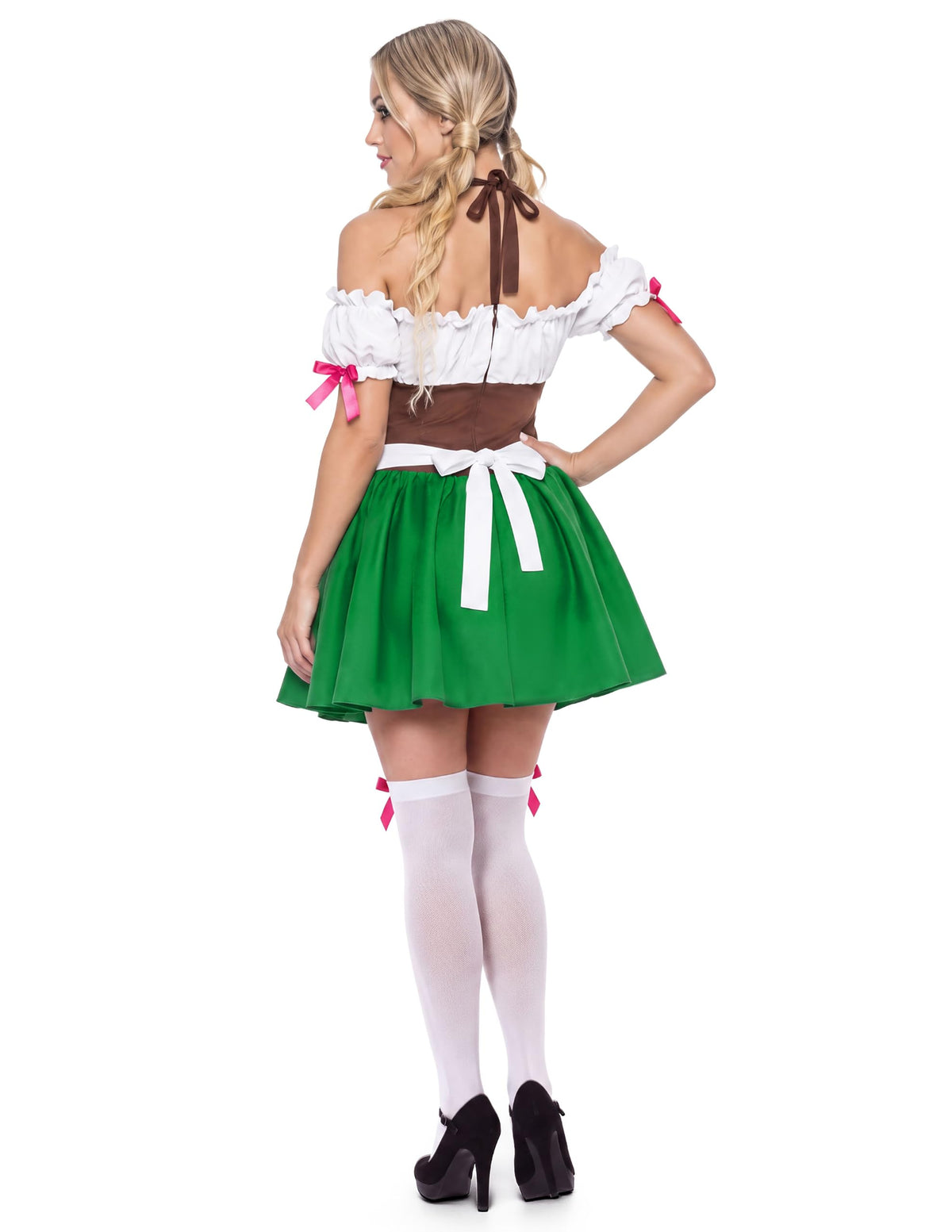 Spooktacular Creations Oktoberfest Outfits Women Costume, German Bavarian Dirndl Dress Beer Girl Garden Babe Maid Set for Cosplay Carnival Halloween Party,Green(Medium)