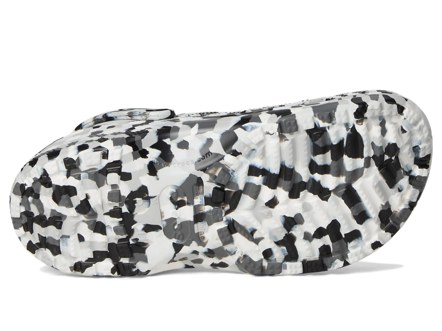 Crocs Unisex Classic Marbled Tie-Dye Clog, Black/White Confetti, 12 Women/10 Men, Medium
