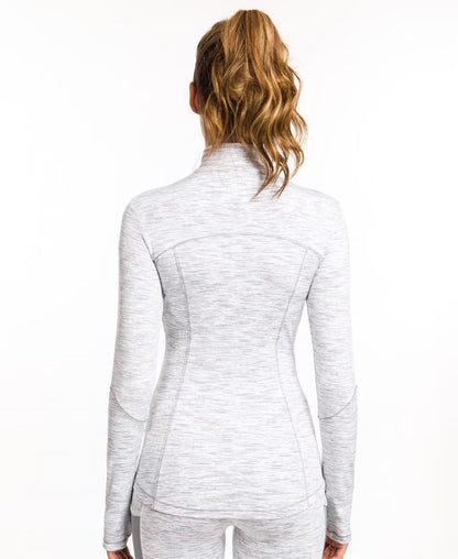 QUEENIEKE Womens Running Jacket Athletic Workout Jackets Track Full Zip Up Gym for Women Yoga Top Nurse Align Slim Fit Sport bbl Scrub Jacket Long Sleeve Sweater White X-Small