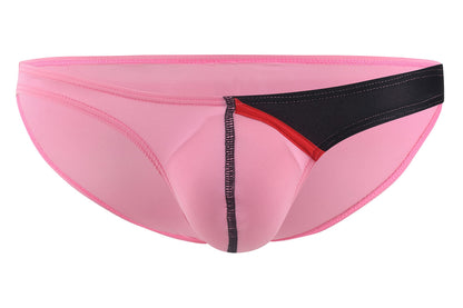 Men's Ice Silk Comfortable Low Rise Slim Fit Bikini Elastic Briefs Classic Underwear Red XXL