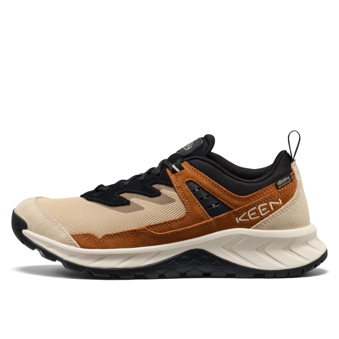 KEEN Men's Hightrail Low Height Durable Lightweight Breathable Leather Waterproof Hiking Shoes, Safari/Roasted Pecan, 10
