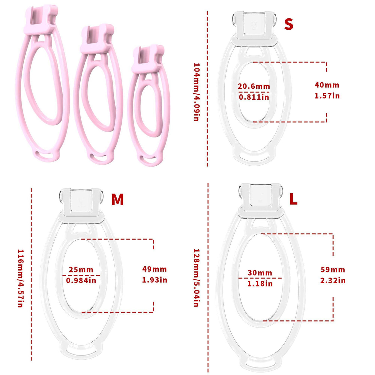 Male Soft Cover Clip Protective Cage, 3 Clips Cross Dressing Set for Men -A55CCUS (Pink：A)