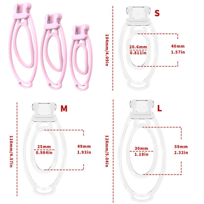 Male Soft Cover Clip Protective Cage, 3 Clips Cross Dressing Set for Men -A55CCUS (Pink：A)