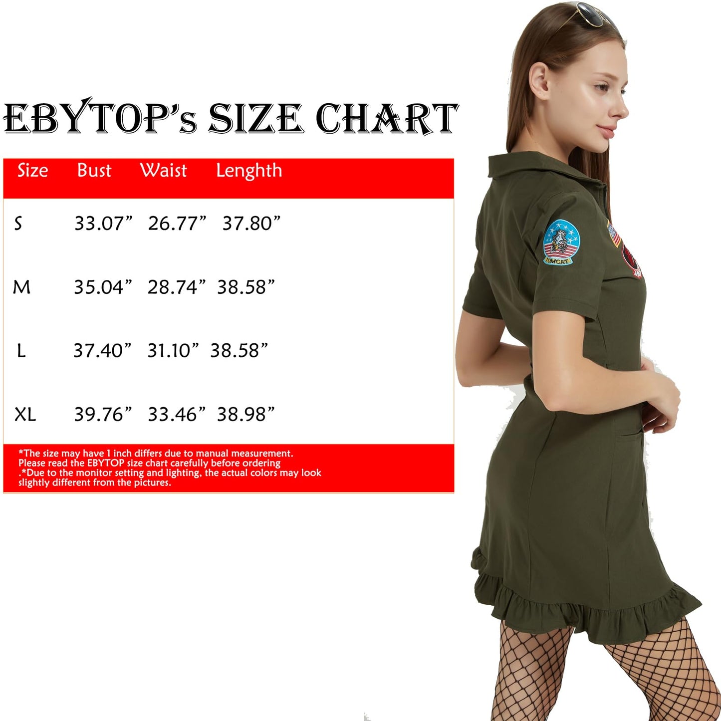 Halloween Costumes for Adult 2025 Pilot Flight Costume Dress for Women,M