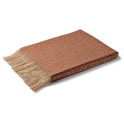 CUDDLE DREAMS Premium Cashmere Throw Blanket with Fringe (Diamond Ochre)