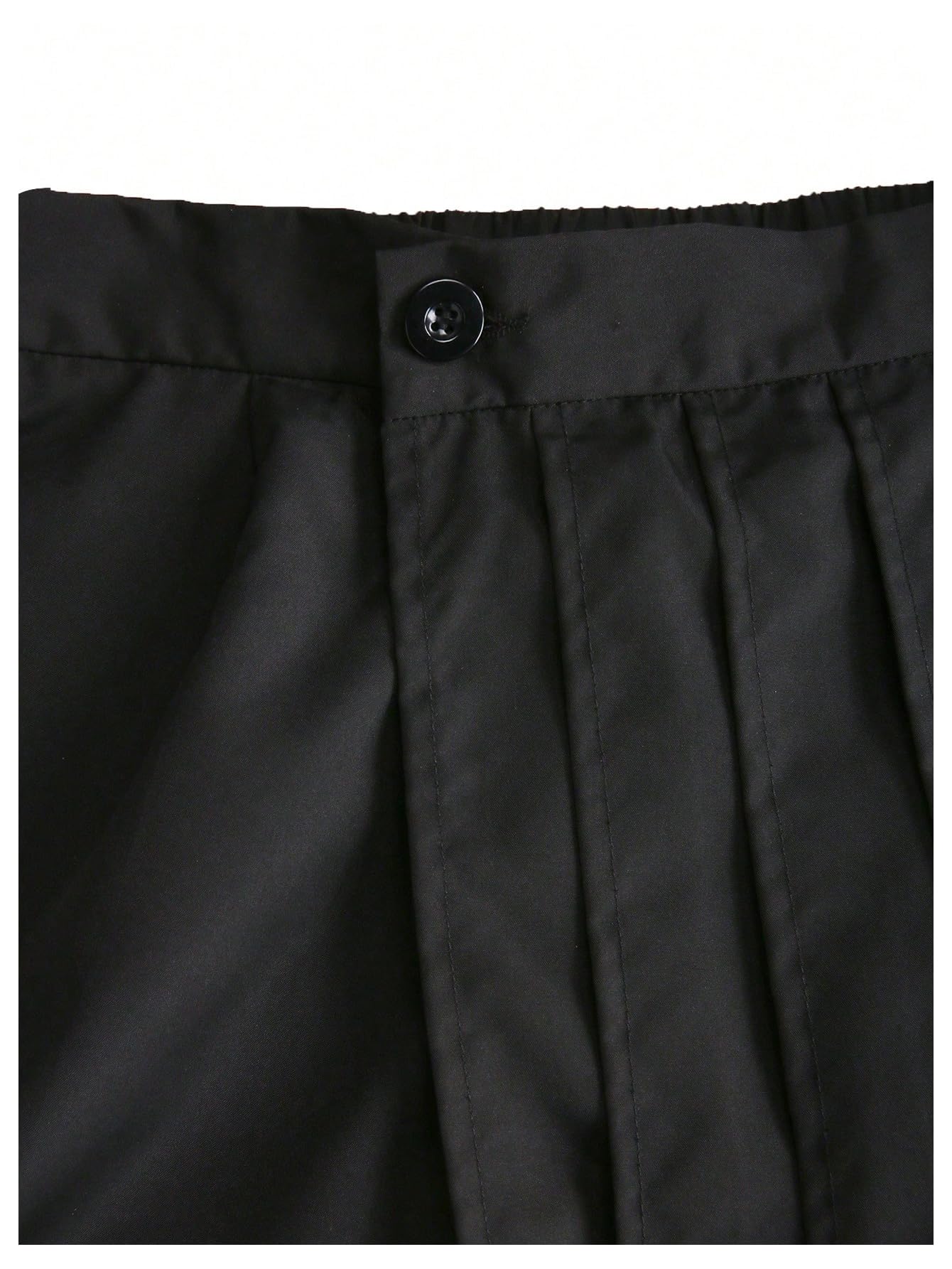 OYOANGLE Men's Skirt Pants Loose Wide Leg Asymmetrical Pleated Japanese Harajuku Kimono Trousers Black Small