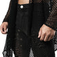 JOGAL Men's Mesh Fishnet Fitted Muscle Cardigan Large WG05 Black