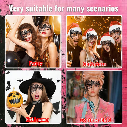 Masquerade Lace Mask Women Black Lace Masks Costume Party Proms Face Mask Halloween Eye Mask