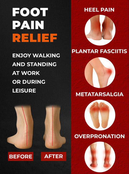 220+ lbs Plantar Fasciitis High Arch Support Insoles Men Women - Orthotic Shoe Inserts - Boot Work Shoe Insole (L, Black)