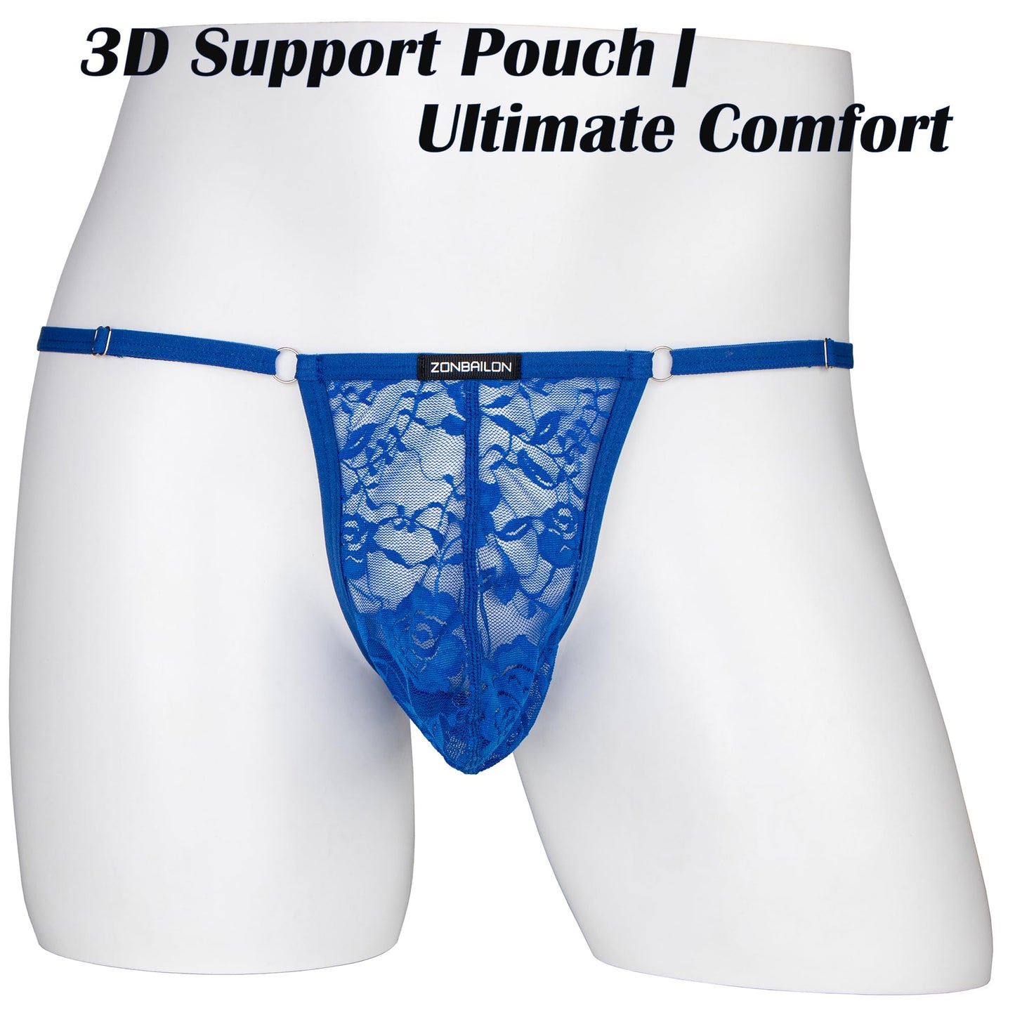 Men's Lace G-String Thong Adjustable One Size Sexy Underwear