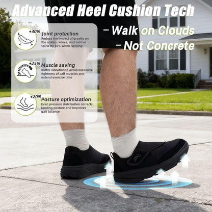 Men's Orthopedic Diabetic Extra Wide Walking Shoes: Stylish Fit Arch Support Neuropathy Orthotics Flat Feet Sneakers, Plantar Fasciitis Standing Driving Breathable Slip On Loafers Black Size 11