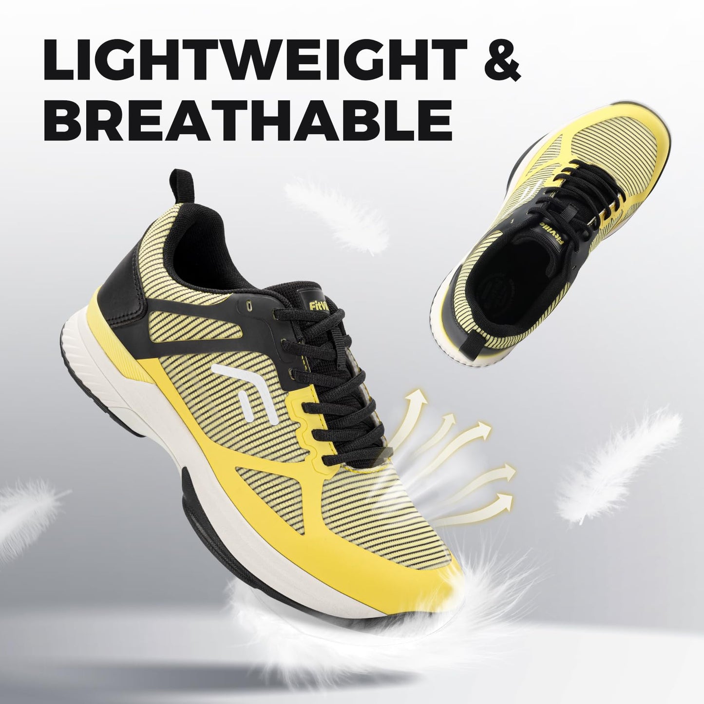 FitVille Extra Wide Pickleball Shoes for Men, All Court Tennis Sneakers Shoes with Arch Support