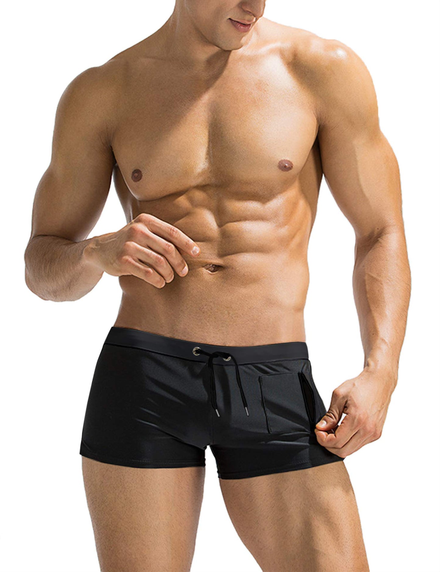 COOFANDY Mens Swim Trunks Bathing Suit Swim Brief Square Leg Board Short