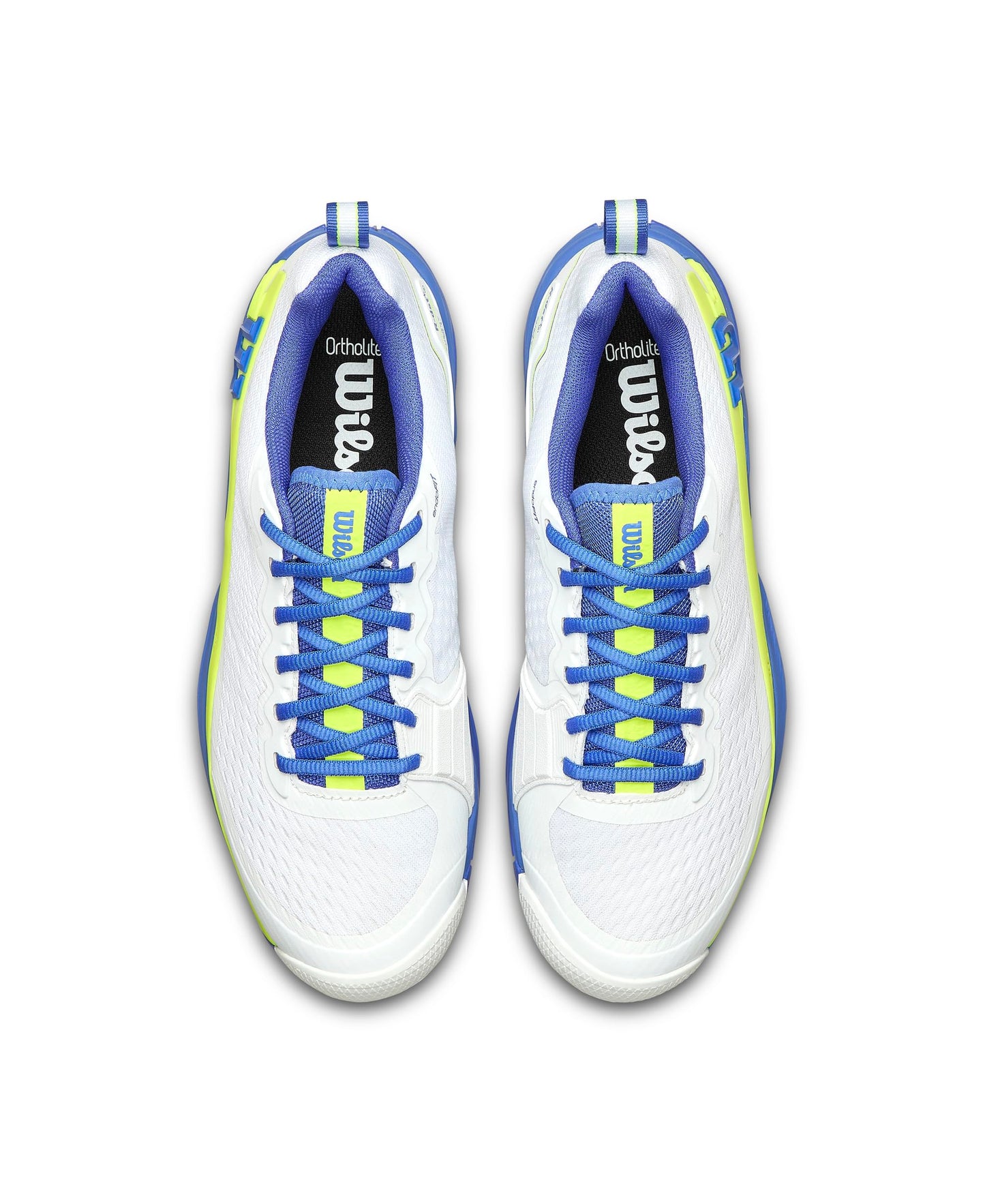 WILSON Rush Pro 4.5 Men's Tennis Shoes, White/Amparo Blue/Safety Yellow, 11