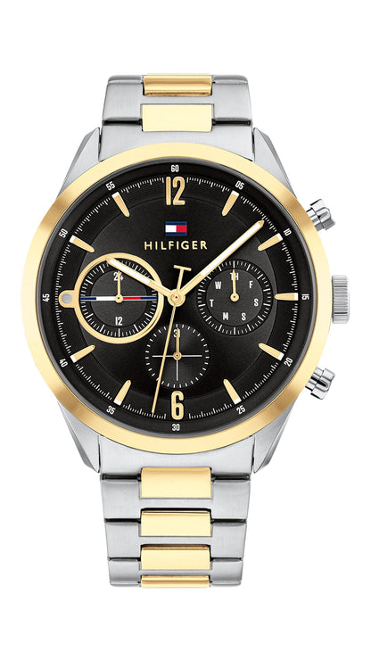 Tommy Hilfiger Men's Multifunction Two Tone Stainless Steel and Link Bracelet Watch, Color: Two Tone (Model: 1791944)