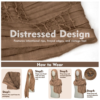 Desert Costume Hooded Shawl Scarf, Renaissance Fair Shoulder Cape (Brown)
