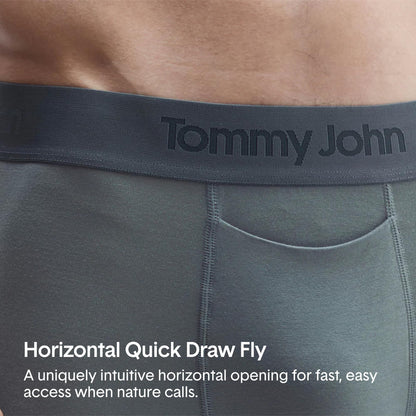 Tommy John Men's Second Skin Boxer Briefs - 3 Pack - No Ride-Up Comfortable Breathable Underwear for Men, Black, Large